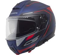 Schuberth C5 Omega, casque rabattable XL (60/61) Mat Bleu Foncé/Noir/Rouge Mat Bleu Foncé/Noir/Rouge