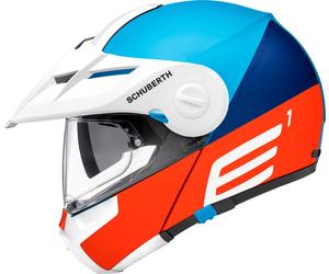 Schuberth E1 Cut, casque à bascule XS (52/53) Bleu Mat/Blanc/Orange Bleu Mat/Blanc/Orange