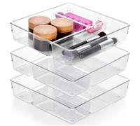 Schubladen-Organizer mit Fächern 23x23x5,5 cm 3 Stk.
