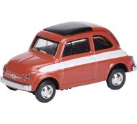 Schuco 26272 Fiat 500 Rayures Rouge Blanc 1/87 H0 Avec Étui T48