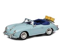 Schuco 450258400 450258400 Porsche 356 A Cabriolet, BL. 1:43, modèle de Voiture, véhicule Miniature, Bleu