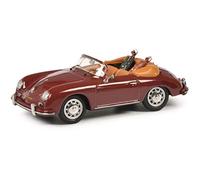 Schuco 450268800 Porsche 356A Cabrio Golf Golf avec 2 Sacs de Golf, modèle Voiture 1:43 Rouge édition limitée
