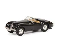 Schuco 452651600 Jaguar XK 120 Voiture Miniature avec intérieur Beige 1:87 Bleu métallisé