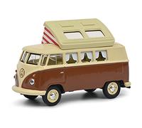 Schuco- Volkswagen VW T1 Camper avec Toit Ouvert, Bus, Miniature, échelle 1:64, 452026600, Beige, Marron, ワンサイズ