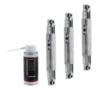 Schüco 223286 243034 Lot de 3 boîtes de vitesses à chambre 23 DIN droite avec spray de ferrure ToniTec 100 ml