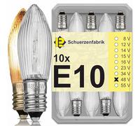 Schuerzenfabrik 10x Ampoules de rechange E10 48V 3W pour guirlande lumineuse, guirlandes de Noël, arche lumineuse,chandelier de Noël