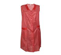 Schuerzenfabrik Blouse de cuisine en nylon bleu ou rouge - Bavette pour femme - Taille unique - 106 cm - 2 poches - Lavable à 40°C