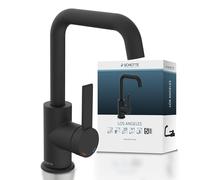SCHÜTTE 33126 LOS ANGELES Robinet de lavabo avec bec haut et bec verseur excentrique pop-up Noir