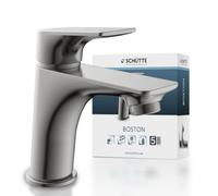 SCHÜTTE 33212 BOSTON Robinet de Salle de Bain Graphite Mat, Mitigeur Lavabo Gris Moderne Avec Vidage pour Votre Salle de Bain