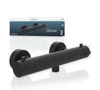 SCHÜTTE 52466 LONDON Mitigeur Thermostatique de Douche Avec Protection Anti-brûlure à 38℃, Robinetterie Noir