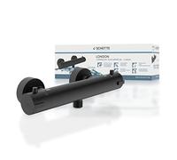 SCHÜTTE 52466 LONDON Mitigeur thermostatique de douche, thermostat de douche Mitigeur de douche, mitigeur avec protection anti-brûlure à 38℃, thermostat de douche, robinetterie pour douche, Noir