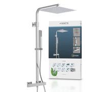 SCHÜTTE 60049 SUMBA Kit de douche avec thermostatique, verrouillage de sécurité 38 °C Chromé