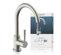 SCHÜTTE 79126 Cornwall Robinet de Cuisine pivotant à 360 degrés pour évier avec mitigeur monocommande, Acier Inoxydable