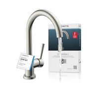 SCHÜTTE 79129 CORNWALL Robinet de cuisine basse pression, robinet d'évier avec bec haut, mitigeur monocommande, économie d'énergie, orientable à 360 °, robinet cuisine, robinet évier, inox