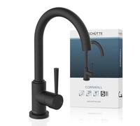 Schütte 79166 Cornwall Robinet de Cuisine pivotant à 360 degrés pour évier avec mitigeur à Levier Unique, Noir Mat