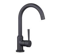 Mitigeur monocommande CORNWALL cuisine avec bec rond - noir mat