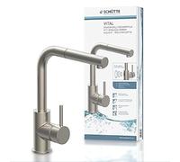 SCHÜTTE 99705 Vital Robinet d'évier de cuisine avec douchette extractible, robinet automatique avec capteur, mitigeur d'évier, mitigeur d'évier, robinet infrarouge sans contact en acier inoxydable