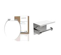 SCHÜTTE Abattant WC avec frein de chute - abattant WC en bois compressé & Ibergrif MK34053, Porte Papier Toilette, Support Papier Toilette Mural, 304 Acier Inoxydable Porte Rouleau Toilette