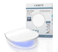 SCHÜTTE - Abattant WC avec système d'abaissement automatique et veilleuse LED | Couvercle de toilette lumineux à fermeture rapide | Abattant WC jusqu'à 150 kg | Taille universelle | Blanc