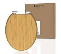 SCHÜTTE Abattant WC Bamboo avec frein de chute - En bambou massif - Avec abattant en bois durable - Très grande résistance au poids, testée jusqu'à 150 kg