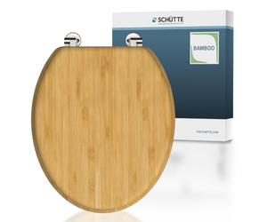SCHÜTTE Abattant WC Bamboo en bambou massif, abattant de WC durable en bois de bambou, compatible avec toutes les toilettes courantes, très grande résistance au poids, testée jusqu'à 150 kg