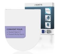 SCHÜTTE Abattant WC compatible avec Duravit Starck 3, avec système d'abaissement automatique, fabriqué en UE, couvercle de toilette amovible en Duroplast incassable, couvercle de toilette et lunettes