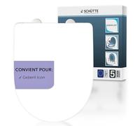 SCHÜTTE Abattant WC compatible avec Geberit Icon, avec système d'abaissement automatique, fabriqué en UE, couvercle de toilette amovible en Duroplast incassable, couvercle de toilette et lunettes