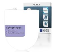 SCHÜTTE Abattant WC compatible avec Geberit Icon, Duravit DuraStyle Basic, avec système d'abaissement automatique, fabriqué en UE, couvercle de toilette amovible en Duroplast incassable, couvercle de