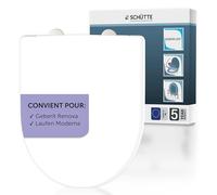 SCHÜTTE Abattant WC compatible avec Geberit Renova, Laufen Moderna, avec système d'abaissement automatique, fabriqué en UE, couvercle de toilette amovible en Duroplast incassable, couvercle de