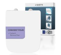 SCHÜTTE Abattant WC compatible avec Geberit Renova Plan, avec système d'abaissement automatique, fabriqué en UE, couvercle de toilette amovible en Duroplast incassable, couvercle de toilette et