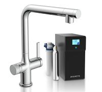 SCHÜTTE Aquastar 99900 Robinet d'évier à eau gazeuse avec système de refroidissement et de filtration, 3 voies, robinet osmose, robinet de cuisine avec filtre à eau contre les résidus de calcaire et