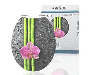 Schütte ASIA 80521, Abattant WC HIGH GLOSS avec noyau en bois (MDF) et système d'abaissement automatique, compatible avec la majorité des cuvettes WC, motif