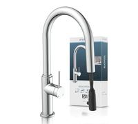 SCHÜTTE Blackpool 79516 Robinet de cuisine avec douchette extractible, robinet de cuisine à 360 °, mitigeur monocommande avec douchette extensible en chrome