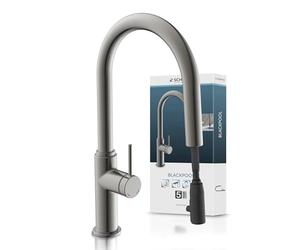 SCHÜTTE Blackpool 79562 Robinet de cuisine avec douchette extractible, robinet 360 degrés pour la cuisine, mitigeur monocommande, robinet d'évier avec douchette extensible en graphite