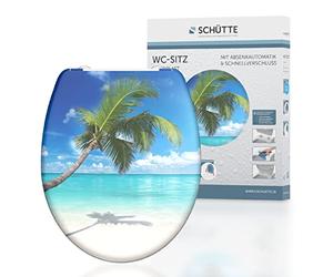 SCHÜTTE - Caribean - 82363 - Abattant WC en Duroplast avec système d'abaissement automatique et fonction détachable, compatible avec la majorité des cuvettes WC