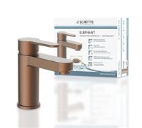 SCHÜTTE ELEPHANT 34213 Robinet de lavabo élégant avec robinet de vidange pour salle de bain avec excentrique pop-up, Cuivre