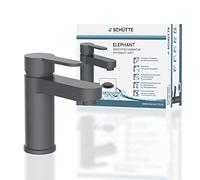 SCHÜTTE ELEPHANT 34214 Robinet de lavabo élégant avec robinet de vidange pour salle de bain avec excentrique pop-up Anthracite mat