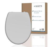 SCHÜTTE - Gris - 82302-A - Abattant WC en Duroplast avec système d'abaissement automatique et fonction détachable, compatible avec la majorité des cuvettes WC
