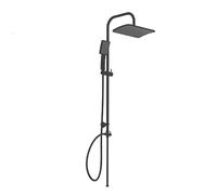 SCHÜTTE Kit de douche Malorca - Colonne de douche avec grande douche à effet pluie - Douchette à main avec 3 types de jets - Système de douche avec barre de douche réglable en hauteur - Noir mat