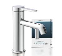 SCHÜTTE LOS ANGELES 33100 Robinet de lavabo de salle de bain avec bonde d'écoulement Robinet de salle de bain Mitigeur monocommande pour salle de bain avec bouchon pop-up Mitigeur lavabo Chromé