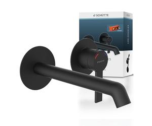 Schütte Los Angeles pour montage mural, robinet élégant pour salle de bains, mitigeur de salle de bains pour montage encastré, raccord mural pour robinetterie de salle de bains, noir, 33166