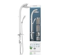 Schütte Madagascar Système Effet Pluie avec pommeau douchette à Main, Set de Douche Blanc, Taille Unique