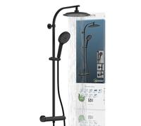 SCHÜTTE MADURA FRESH Ensemble de Douche Noir Mat Système Pomme Tête Salle de Bain Maison