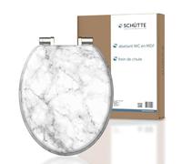 SCHÜTTE Marmor Stone Abattant WC en MDF avec frein de chute Blanc/gris