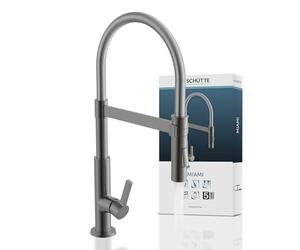 SCHÜTTE Miami 79142 Robinet de cuisine 360° avec douchette magnétique extensible pour évier de cuisine Graphite