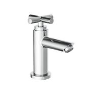 SCHÜTTE Robinet d'eau Froide MATAO, Robinet d'eau Froide pour la Salle de Bains, Robinet de Salle de Bains Uniquement pour l'eau Froide, Robinet sur Pied avec poignée Croisillon Chic, 37956