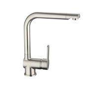 SCHÜTTE 79826 RIO Robinet de cuisine orientable à 360°, Mitigeur d'évier avec bec haut cuisine, Mitigeur monocommande simple évier double Mitigeur d'évier, Robinet en acier inoxydable