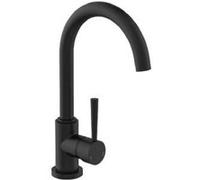 SCHÜTTE 79169 Cornwall Bec Haut, mitigeur monocommande à économie d'énergie, pivotant à 360 Cuisine, Robinet d'évier, Noir Basse Pression
