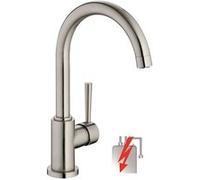 SCHÜTTE 79129 Cornwall Bec Haut, mitigeur monocommande, économie d'énergie, orientable à 360 Cuisine, Robinet évier, INOX, Acier Inoxydable Basse Pression