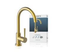 Schuette Robinet de cuisine Cornwall 79167 pour évier – Mitigeur monocommande pivotant 360° Doré